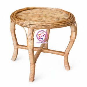 میز عسلی حصیری دست‌ساز | چوب مروار اصل