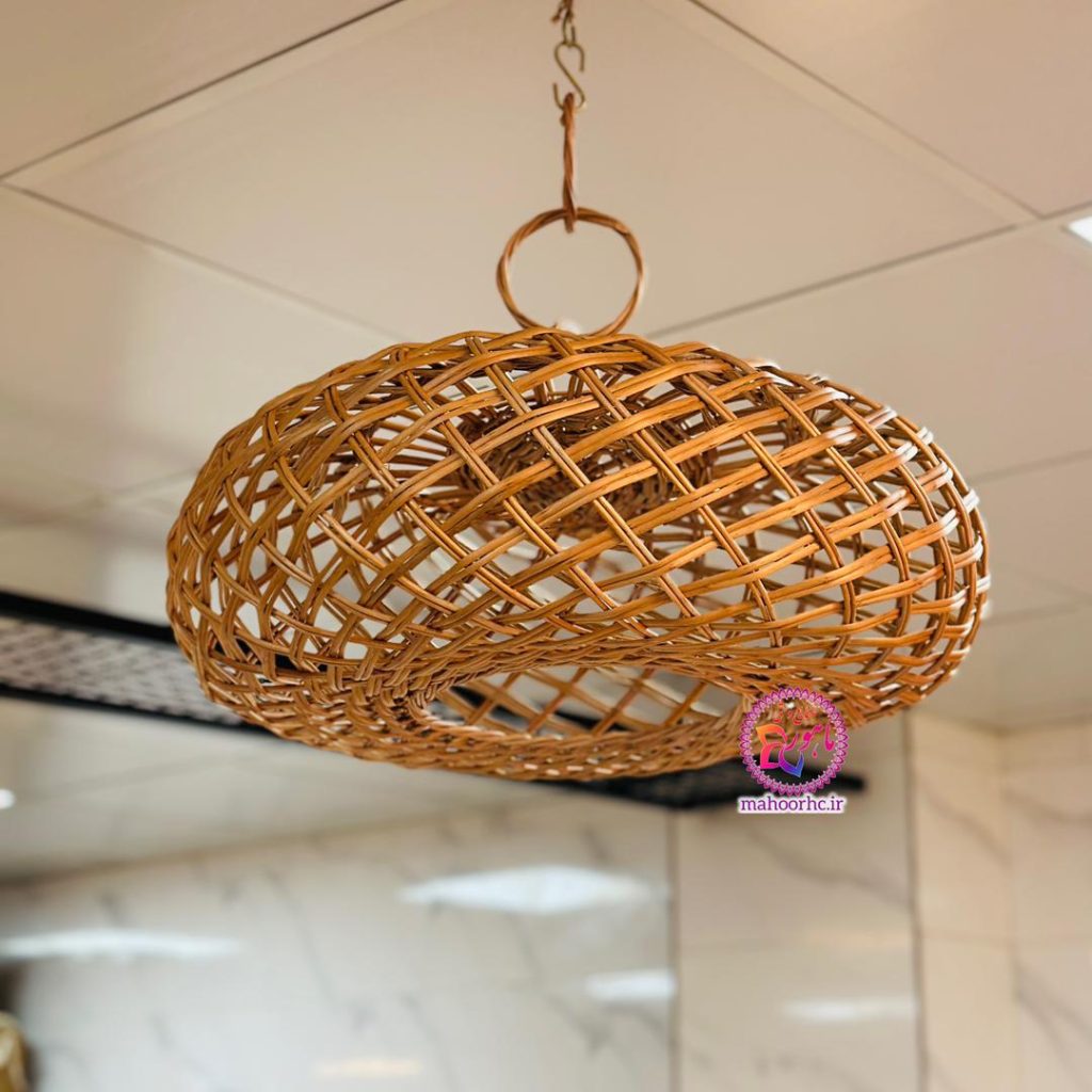 Wicker chandelier, persimmon model, double weave, size 45