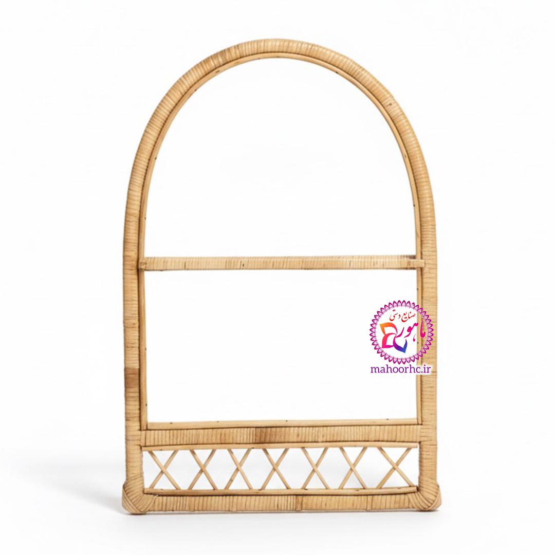 1b94b124-c357-4d04-8f34-c7463b95734e قاب آیینه حصیری دستساز مروار | مناسب بالای کنسول و دکور خانه