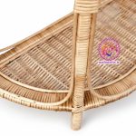 کنسول حصیری دو طبقه از چوب مروار طبیعی | میز کنسول و استند دکوری ماهور