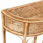 کنسول حصیری دو طبقه از چوب مروار طبیعی | میز کنسول و استند دکوری ماهور