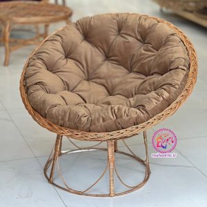 صندلی پاپاسان حصیری با اسکلت فلزی و تشک مخصوص