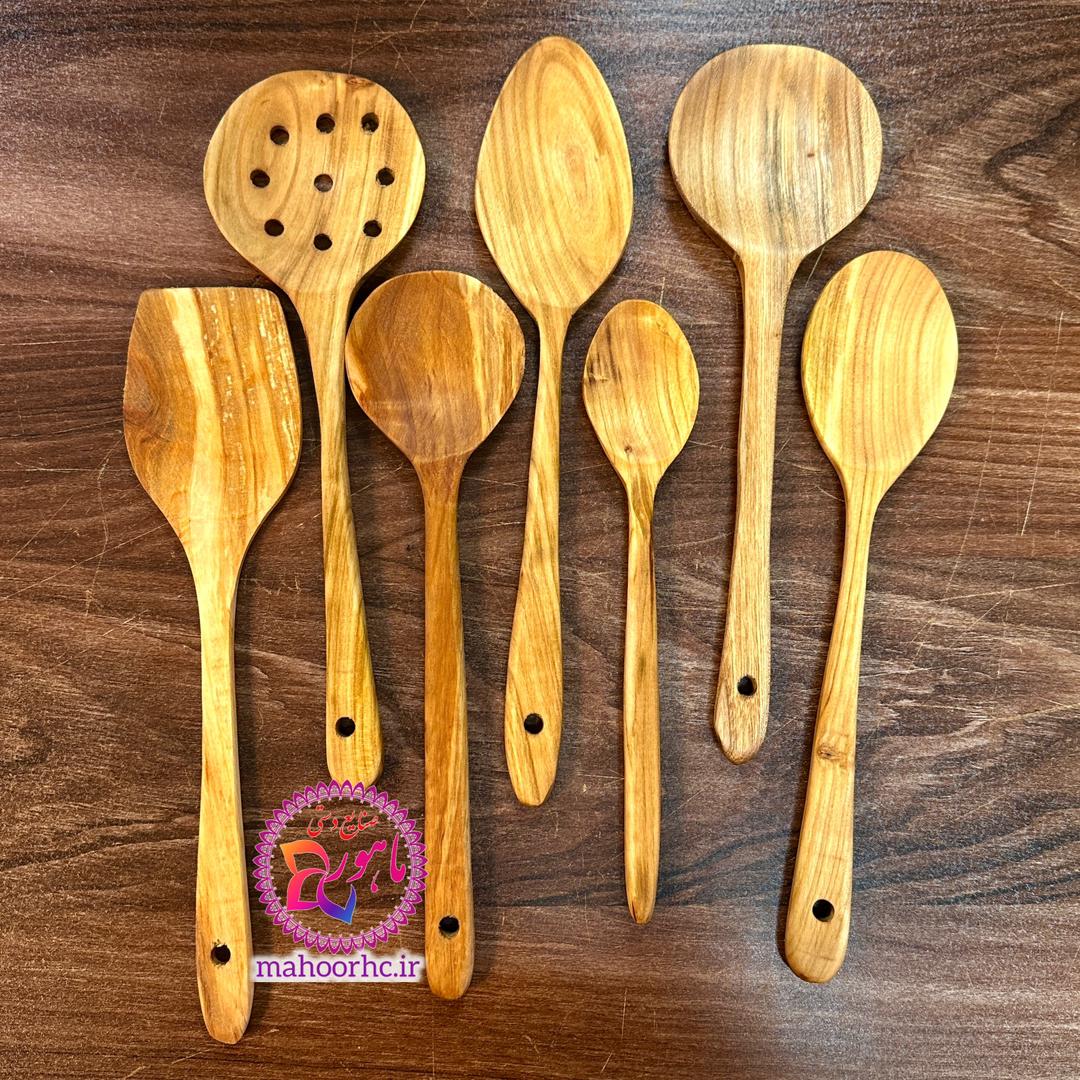 ست ۷ عددی کفگیر و ملاقه چوبی آشپزخانه