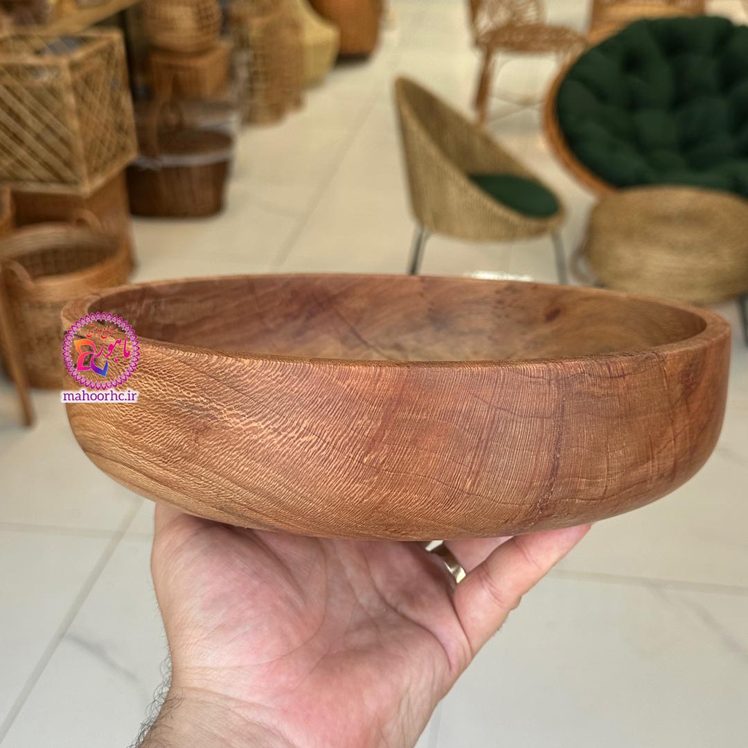 کاسه چوبی دست‌ساز از چوب چنار سایز 26