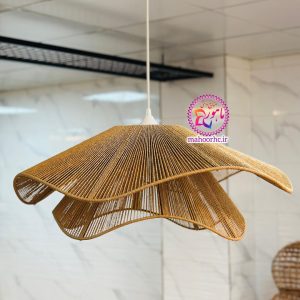 لوستر حصیری مدل گل لاله بافت رافیا سایز 70