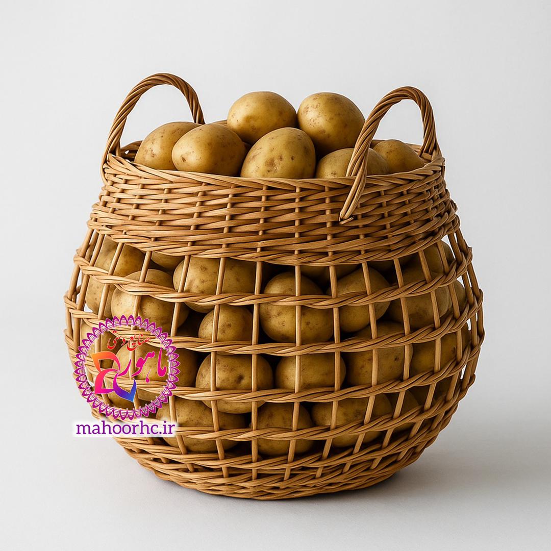 سبد حصیری دو دسته چند کاره