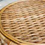 میز حصیری طرح ایکیا با صفحه تمام‌بافت – قطر 60