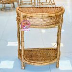 کنسول حصیری دو طبقه نیم‌دایره