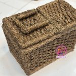 سبد پیک‌نیک حصیری با دسته تاشو – مدل دسته‌دار مقاوم