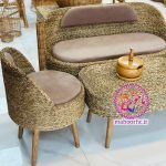 پیش خرید ست میز و صندلی چهار نفره حصیری به رنگ تشک دلخواه شما - Image 2