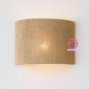 لوستر حصیری دیواری مدل نیم‌دایره