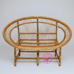 کاناپه حصیری دو نفره مدل سرکل بافت لوزی