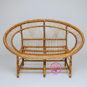 کاناپه حصیری دو نفره مدل سرکل بافت لوزی