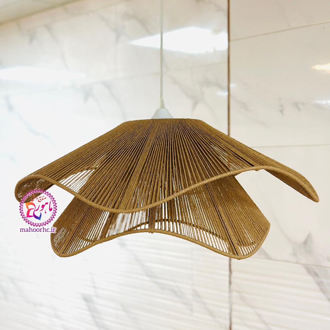 لوستر حصیری مدل گل لاله بافت رافیا سایز ۶۰