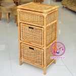 پاتختی حصیری سه‌طبقه دوکشو –بافته‌شده با چوب مروار