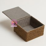 باکس حصیری درب‌دار چوبی با آستر پارچه‌ای