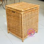 سبد لباس حصیری طرح ایکیا مدل پایه‌دار