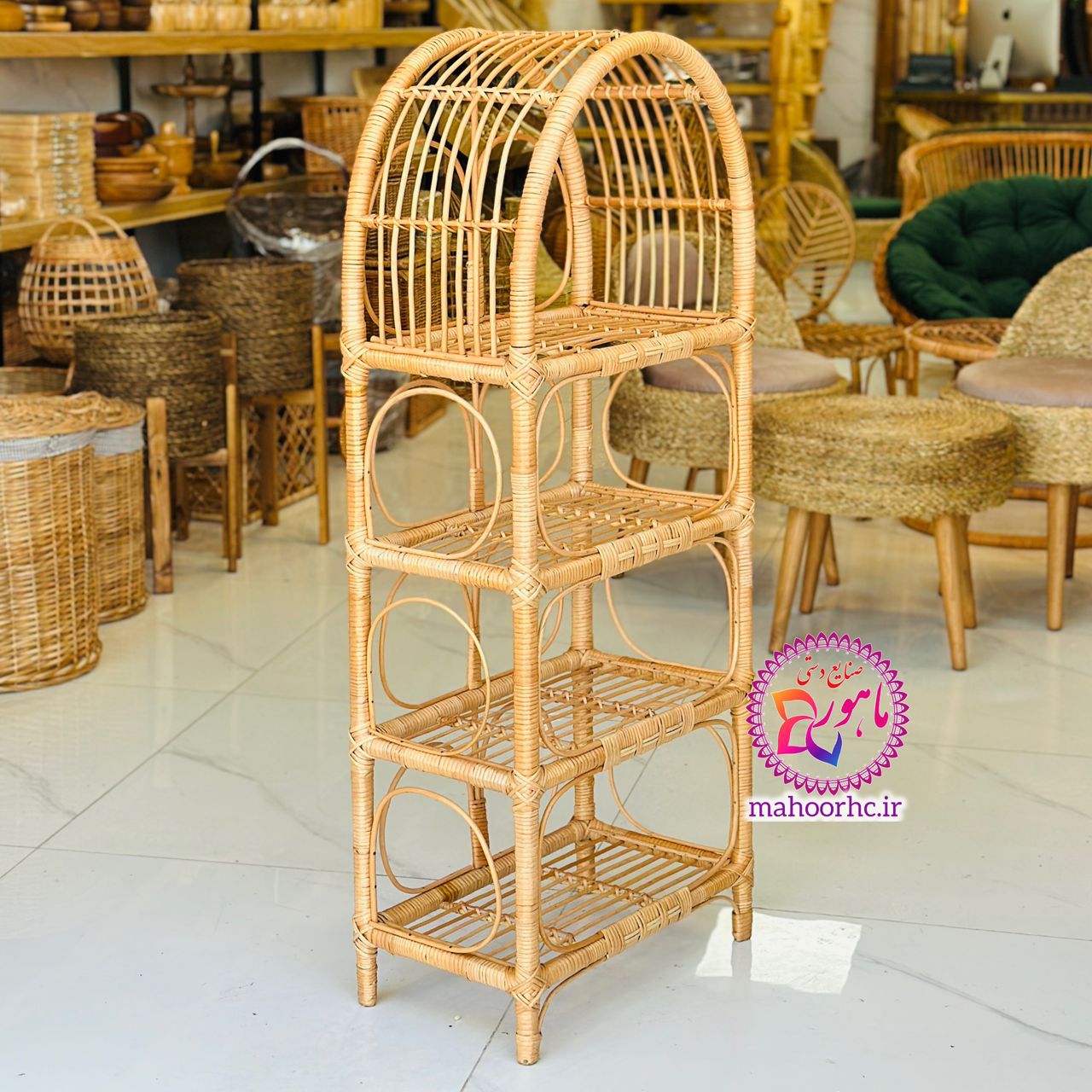 استند حصیری چهار طبقه متوسط