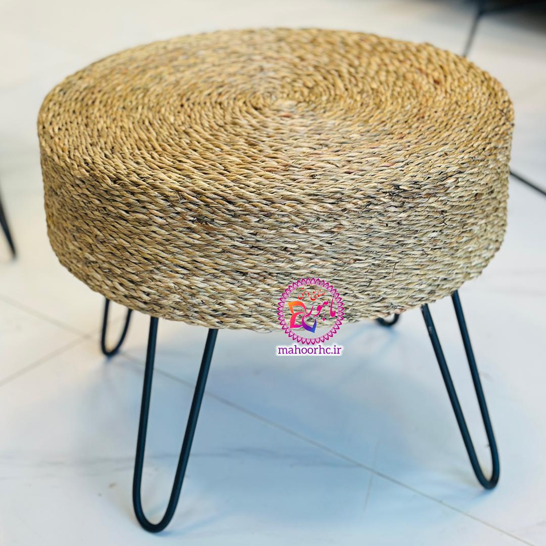 میز حصیری 50 سانتی با پیه فلزی