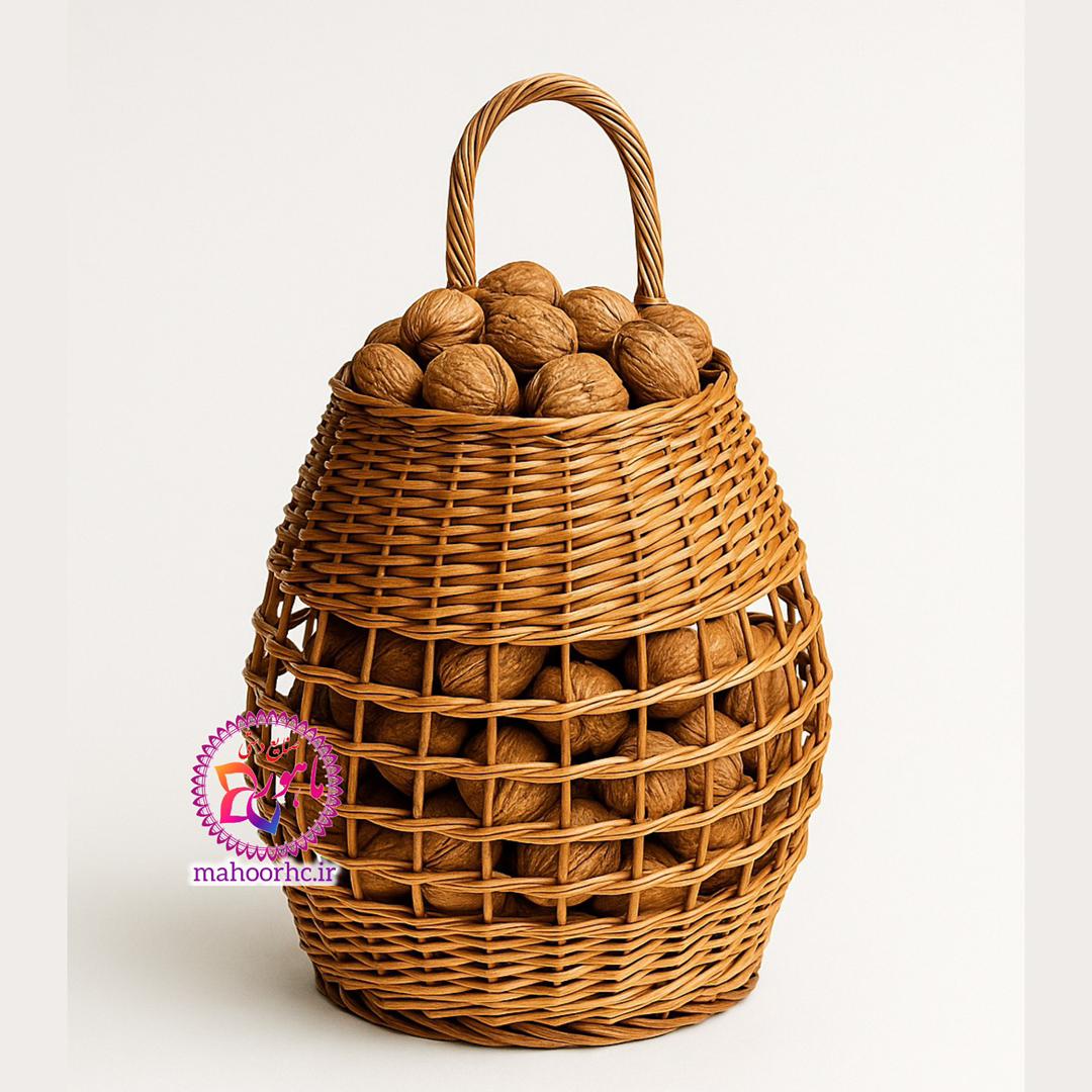 سبد حصیری مروار دست‌بافت