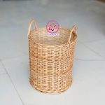 سبد حصیری دو دسته مروار | بافته شده با چوب مروار طبیعی در سه سایز - Image 4