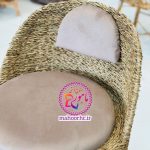 ست دو نفره میز و صندلی حصیری با تشک نسکافه ای روشن - Image 5