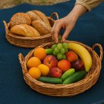 سینی حصیری دست‌ساز از چوب مروار | سینی چای، میوه و دکور دو سایز - Image 3