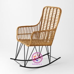 صندلی راک حصیری با اسکلت فلزی