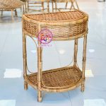 کنسول حصیری دو طبقه نیم‌دایره