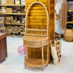 آیینهه کنسول حصیری مدل نیم دایزه