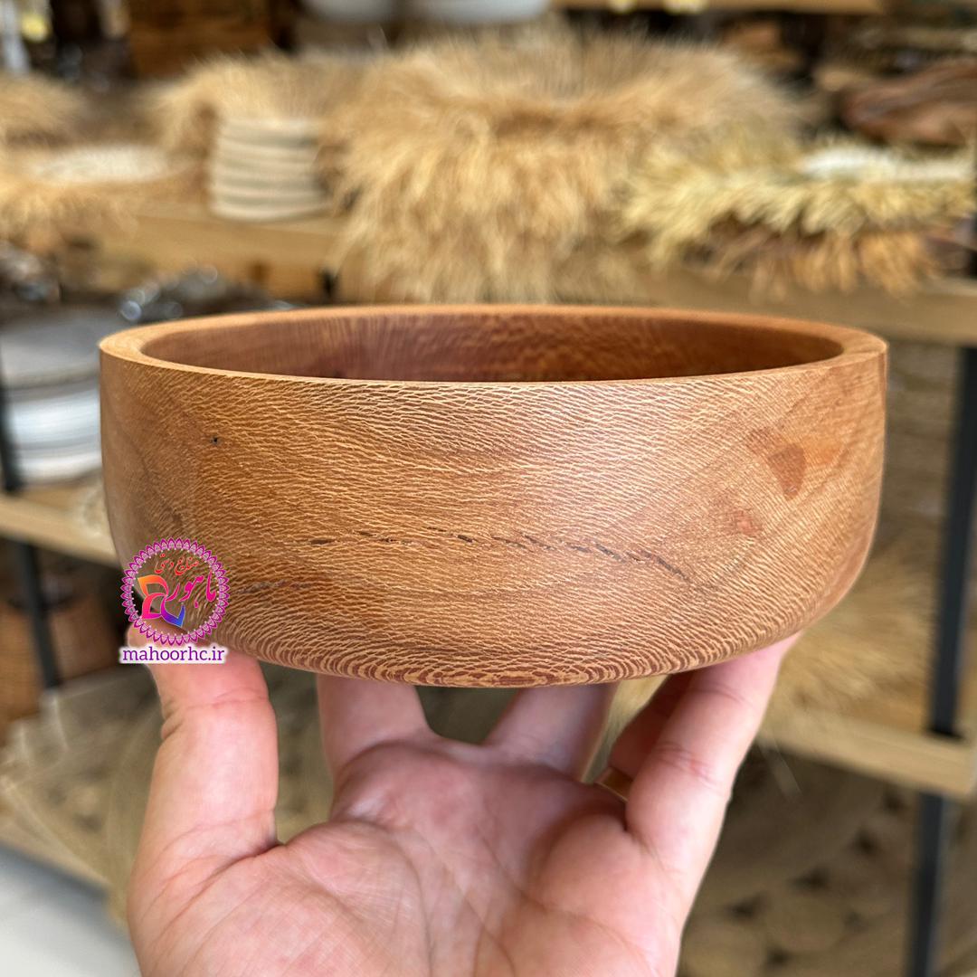 کاسه چوبی دست‌ساز از چوب چنار سایز 19