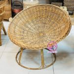 صندلی پاپاسان حصیری با اسکلت فلزی و تشک نسکافه ای روشن | راحت‌ترین صندلی دنیا