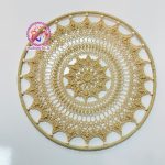 دیوارکوب حصیری ماندالا بافی تیغ ماهی سایز 40