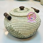 جابرنجی حصیری مدل طرحدار نیمه آجری خمره‌ای ۱۰ کیلویی با دسته چوبی